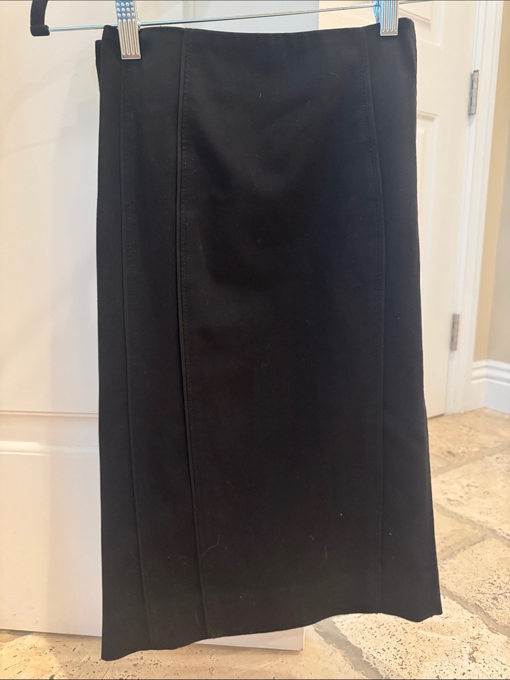 White House Black Market Black Midi Pencil Skirt Size 6